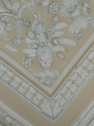 Patrick Baty carried out analysis of the earlier decorative schemes at Fawley Court and was able to date a number of later elements