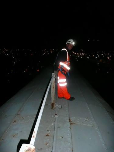 Patrick Baty had to walk over the top of the Royal Albert Bridge in order to take paint samples