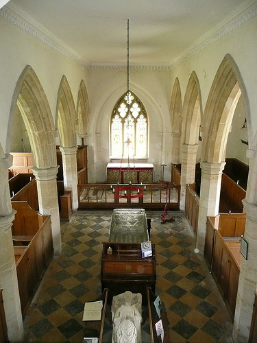 Patrick Baty carried out an analysis of the paint at St Michael and All Angels, Thornton