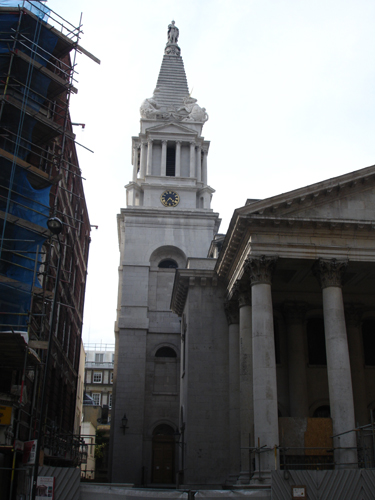 Patrick Baty was commissioned to carry out the paint analysis of the interior on this Hawksmoor church in London