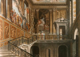 Hampton Court - Kings Staircase 1819 - WH Pyne